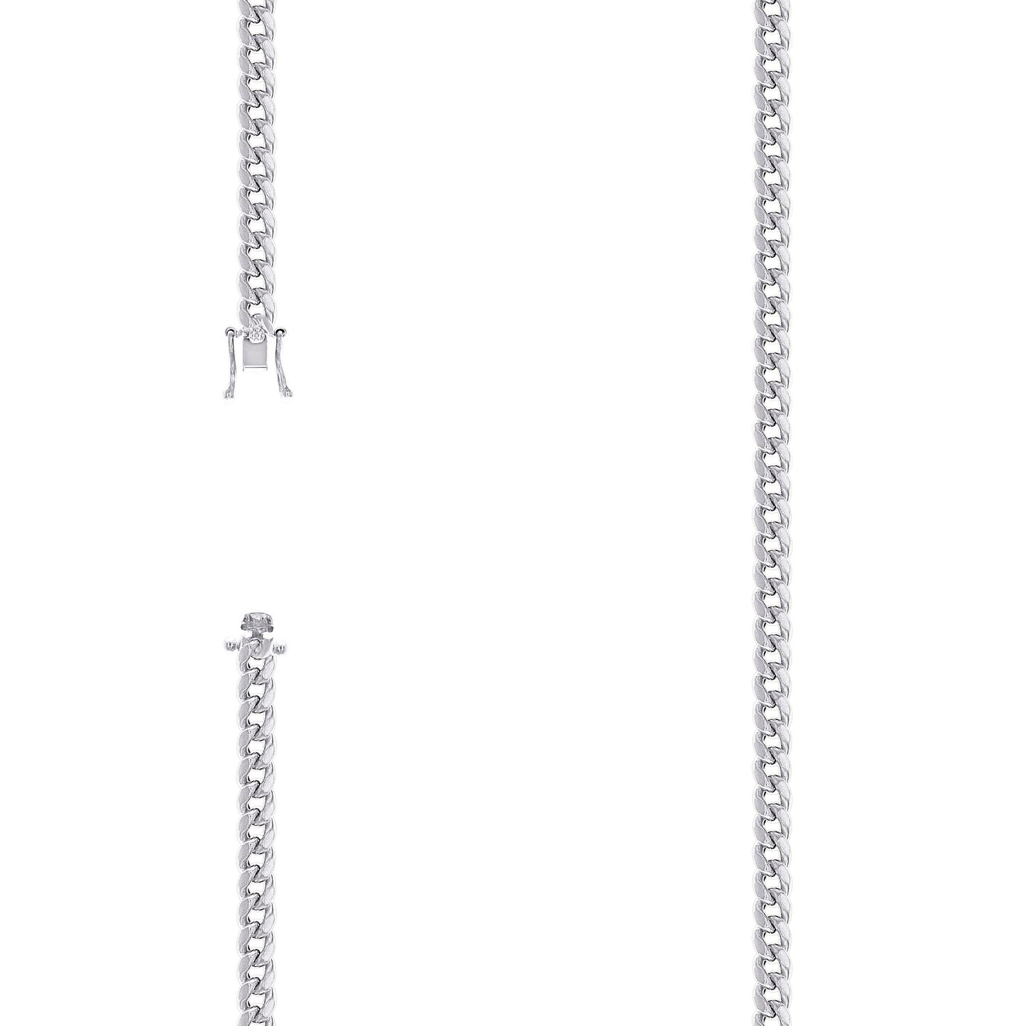Sterling Silver Rhodium Plated Or Yellow Tone Hollow Miami Cuban Chain