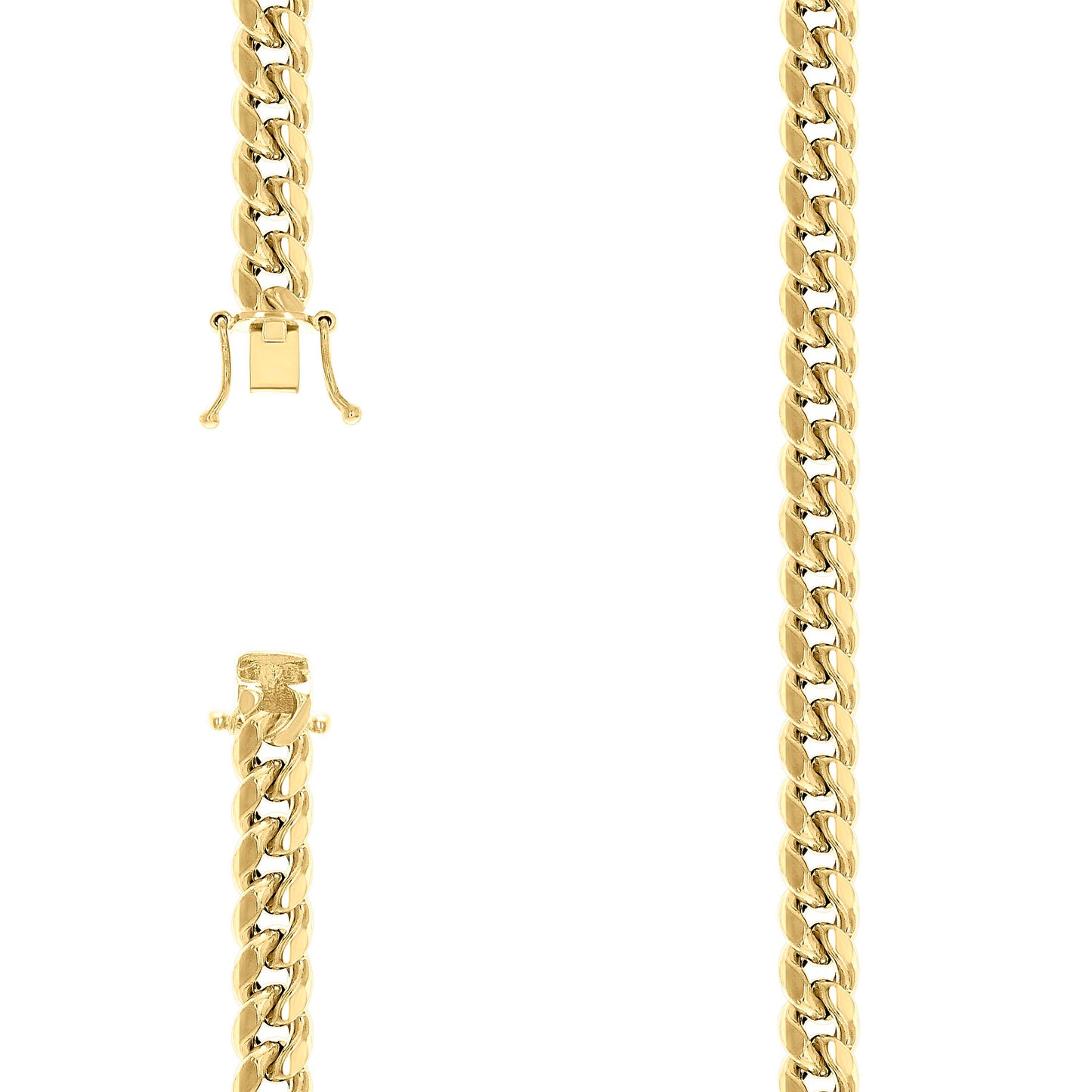 Sterling Silver Rhodium Plated Or Yellow Tone Hollow Miami Cuban Chain