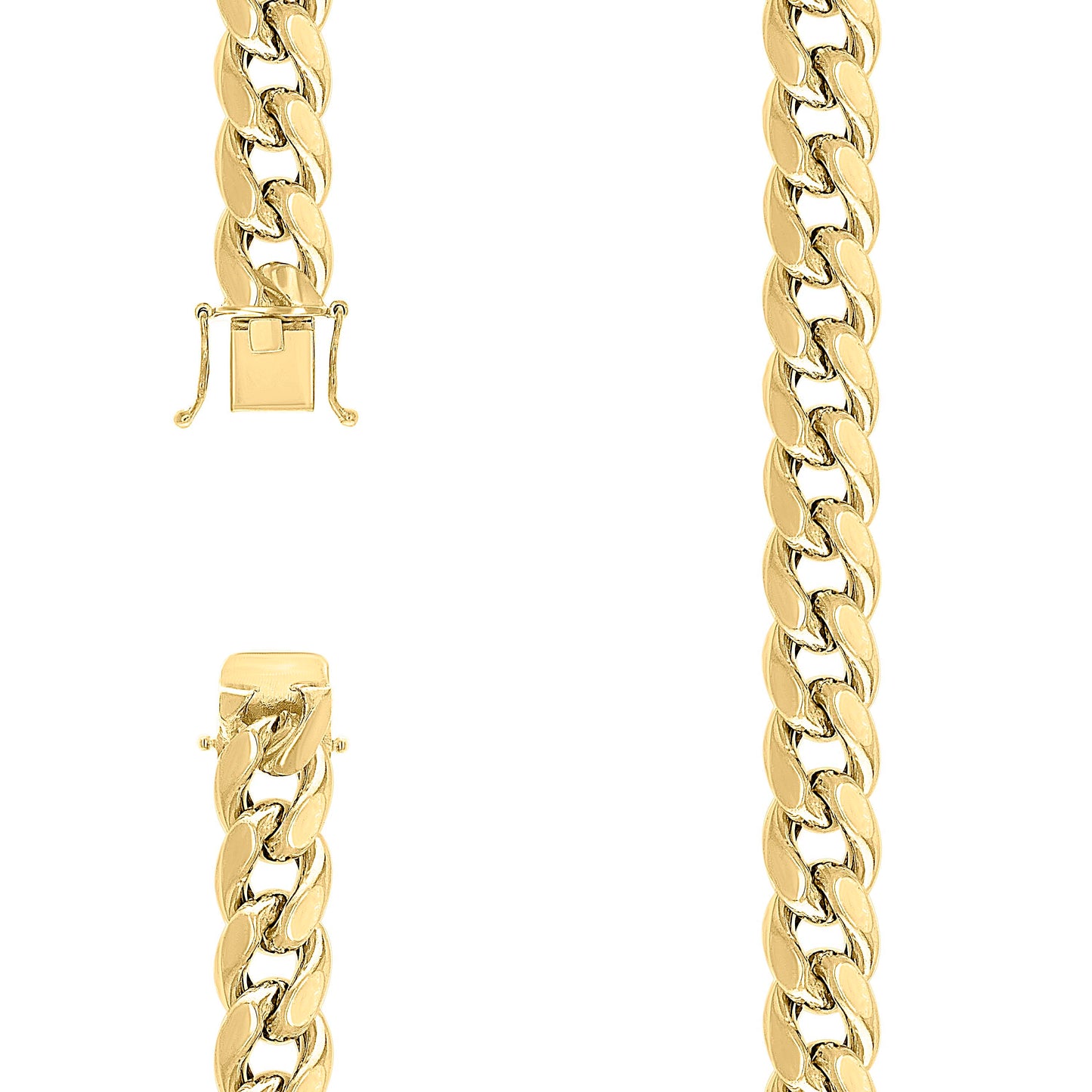 Sterling Silver Rhodium Plated Or Yellow Tone Hollow Miami Cuban Chain