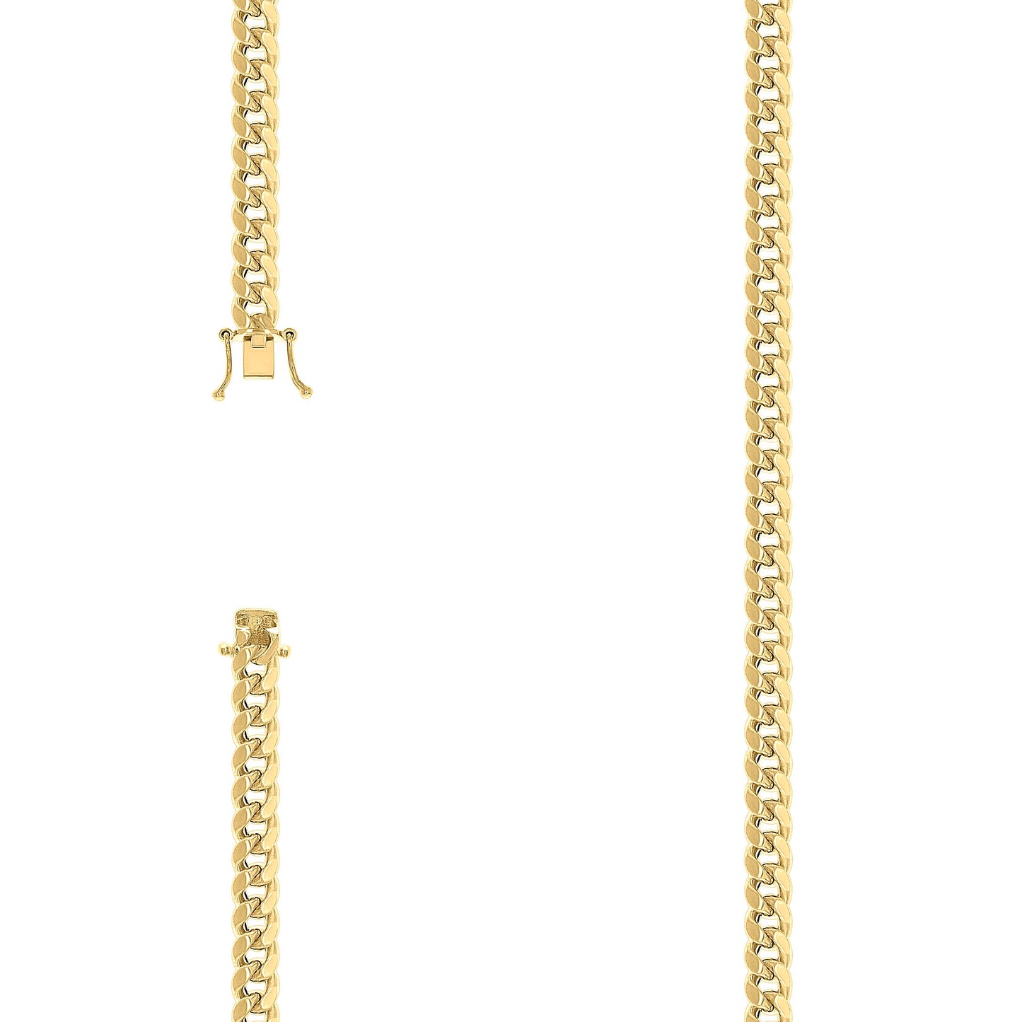 Sterling Silver Rhodium Plated Or Yellow Tone Hollow Miami Cuban Chain