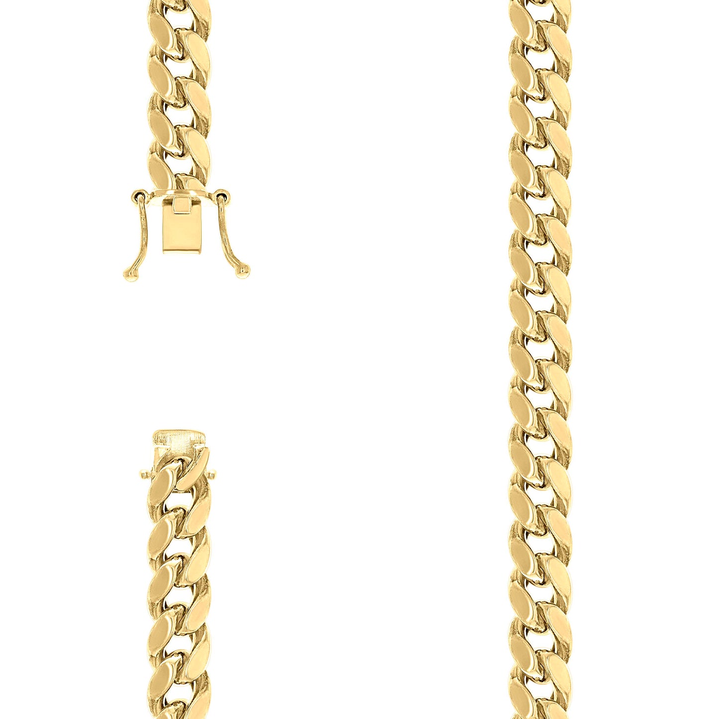 Sterling Silver Rhodium Plated Or Yellow Tone Hollow Miami Cuban Chain