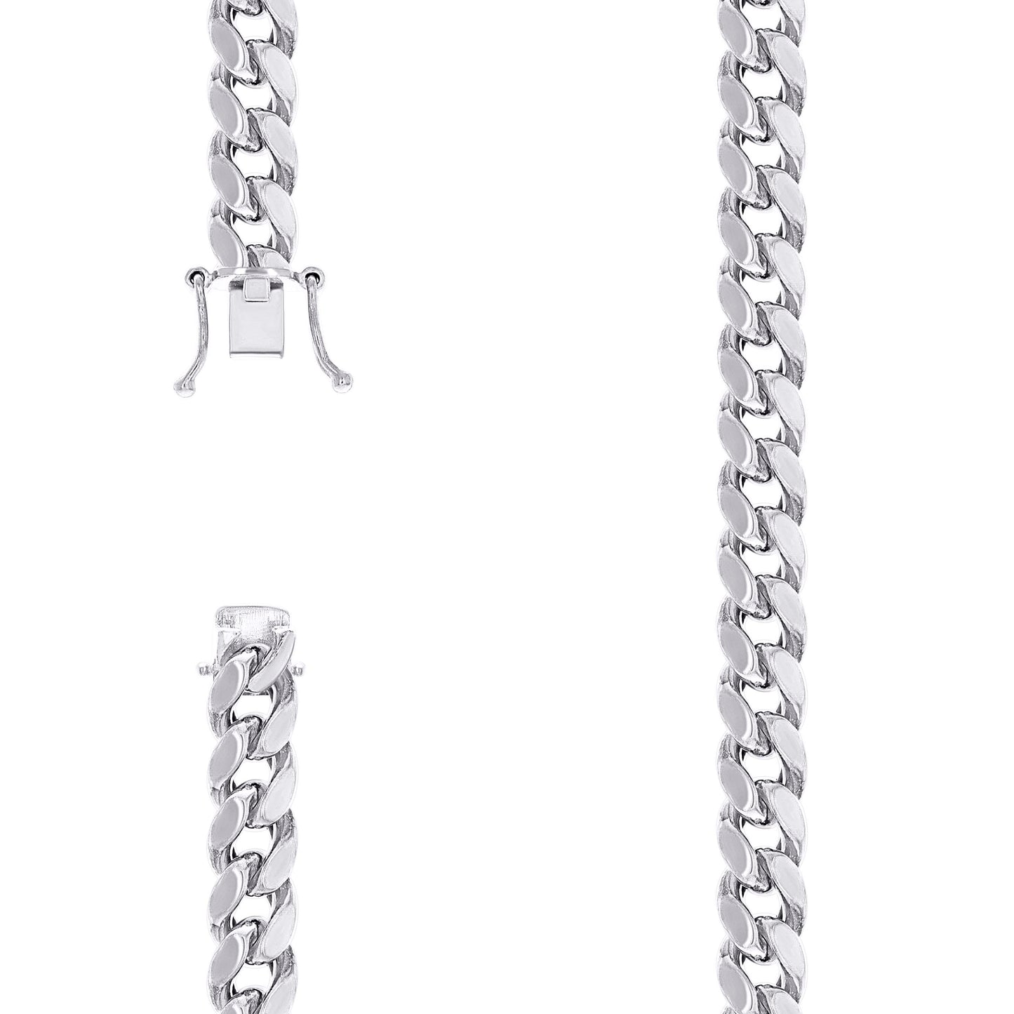 Sterling Silver Rhodium Plated Or Yellow Tone Hollow Miami Cuban Chain