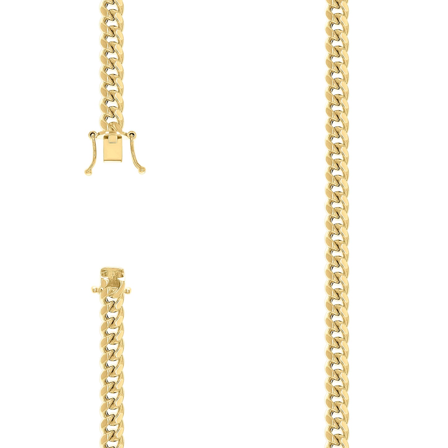 Sterling Silver Rhodium Plated Or Yellow Tone Hollow Miami Cuban Chain