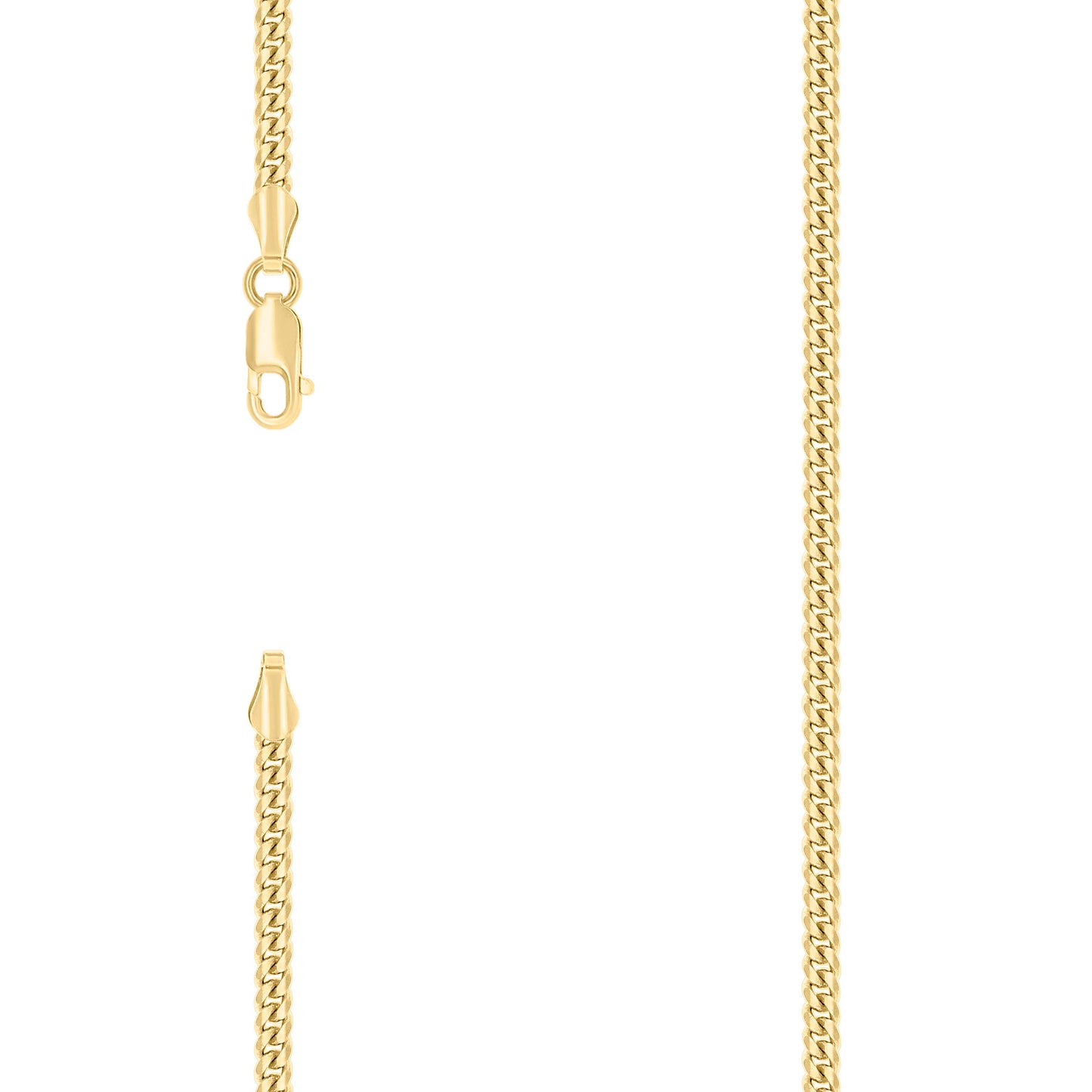 Sterling Silver Yellow-Tone Solid Miami Cuban Chain