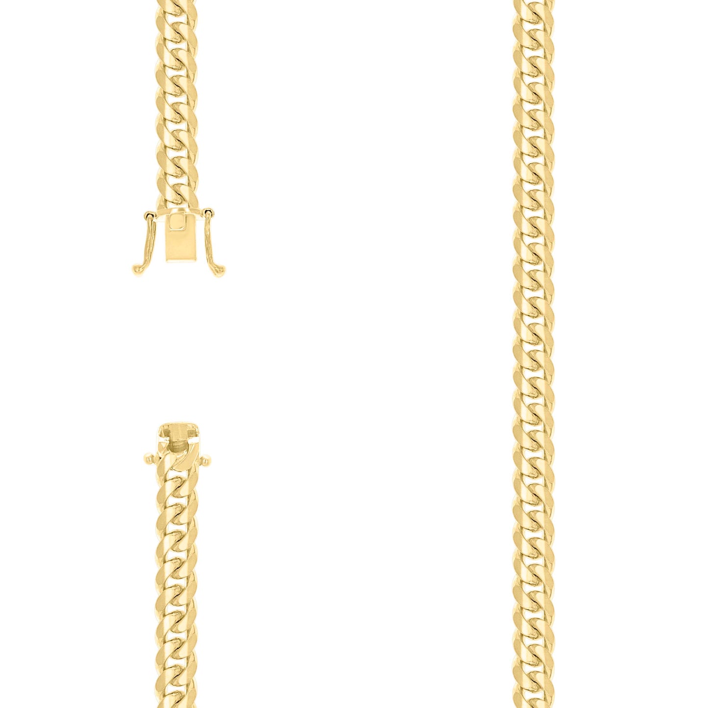 Sterling Silver Yellow-Tone Solid Miami Cuban Chain