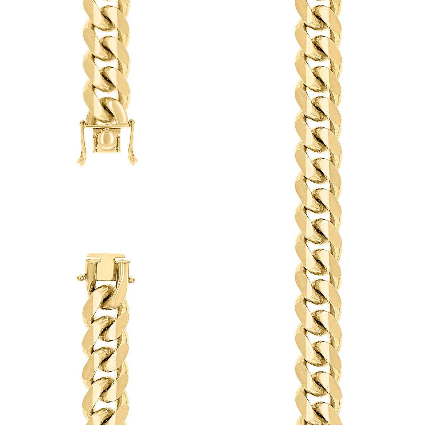 Sterling Silver Yellow-Tone Solid Miami Cuban Chain
