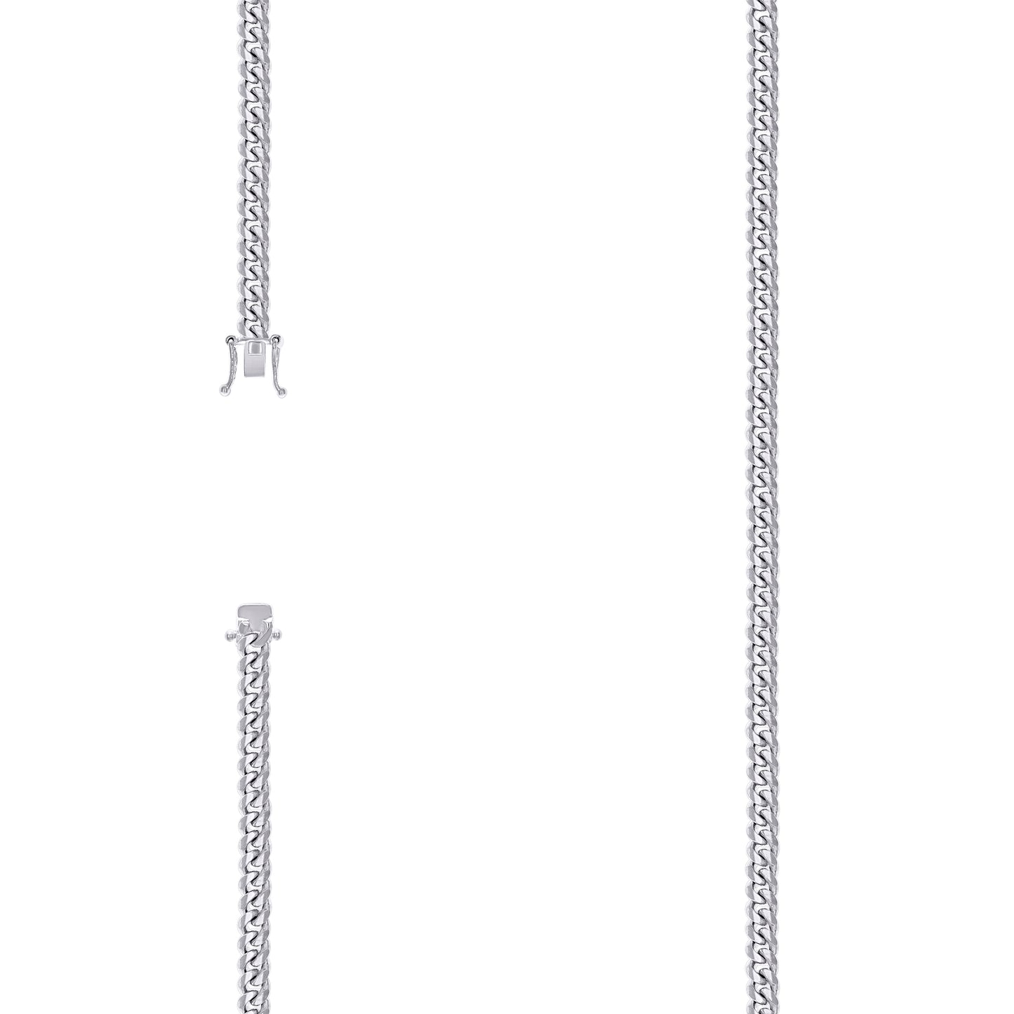 Sterling Silver Rhodium Plated Solid Miami Cuban Chain