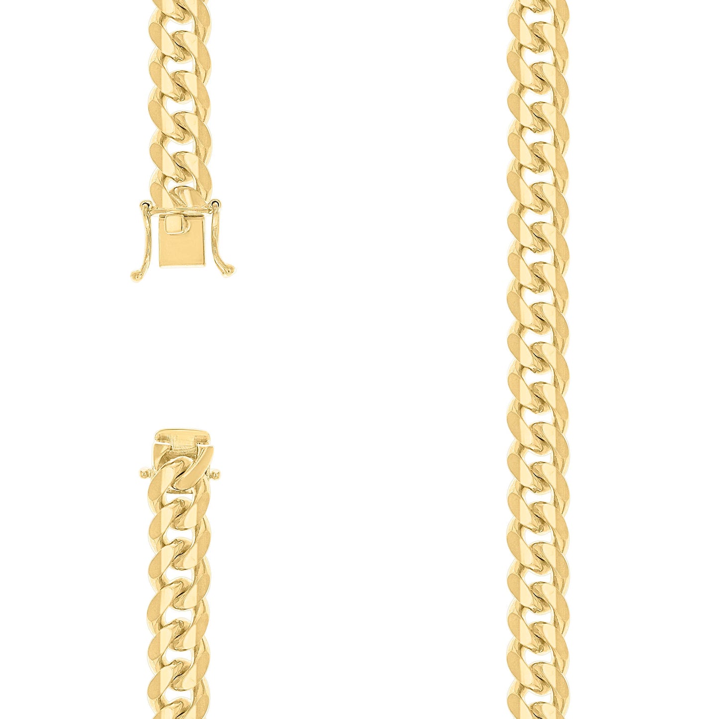 Sterling Silver Yellow-Tone Solid Miami Cuban Chain