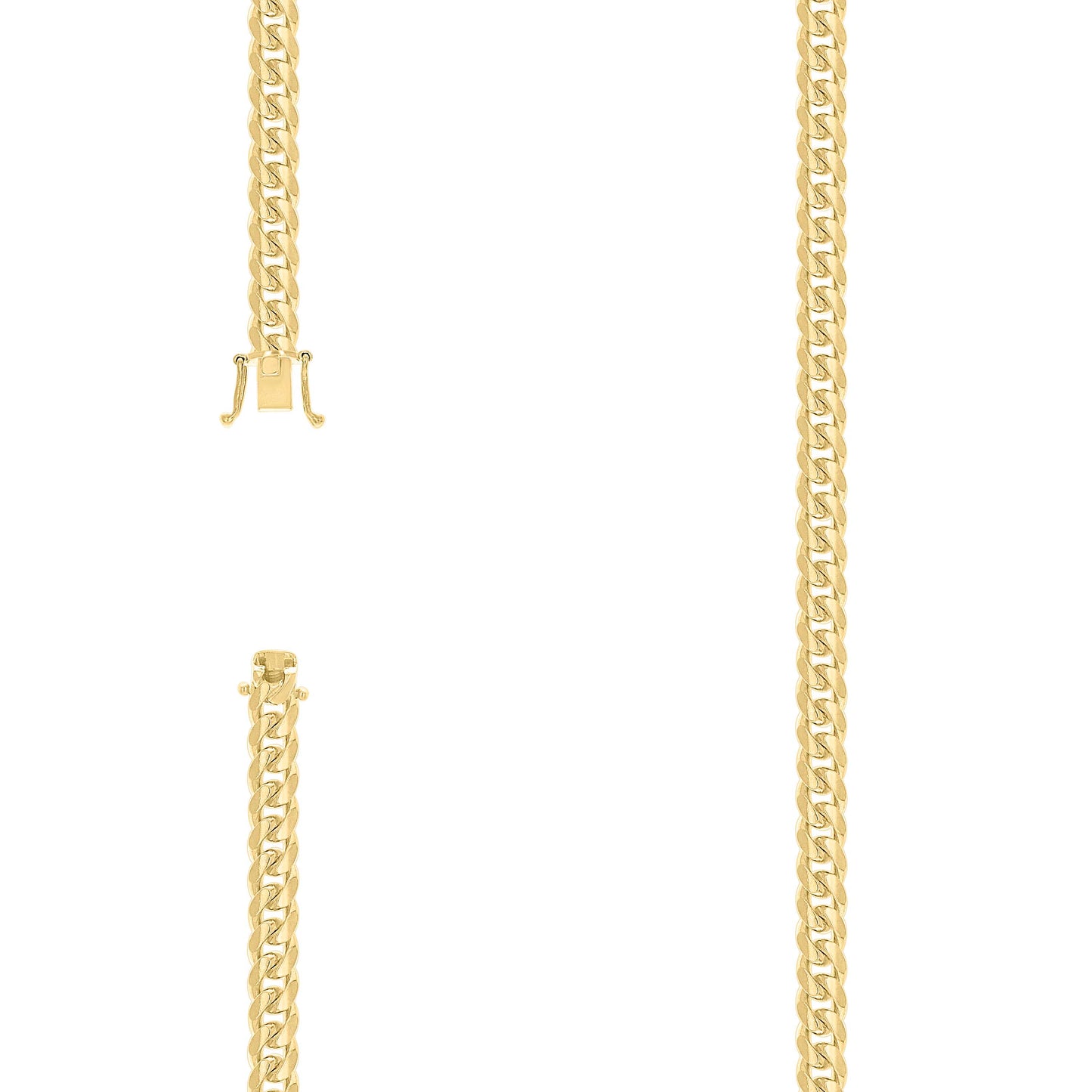 Sterling Silver Yellow-Tone Solid Miami Cuban Chain