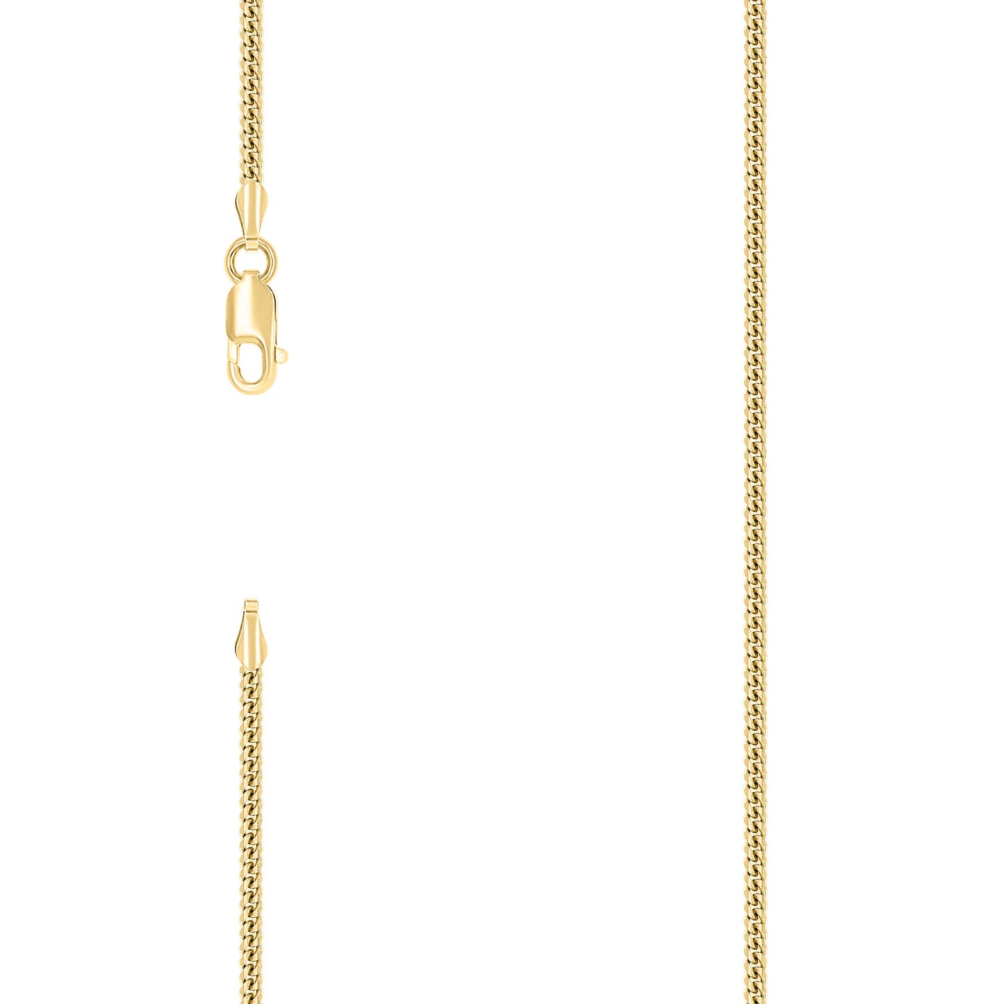 Sterling Silver Yellow-Tone Solid Miami Cuban Chain