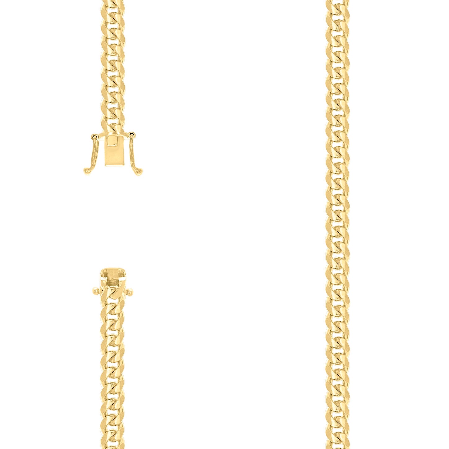 Sterling Silver Yellow-Tone Solid Miami Cuban Chain
