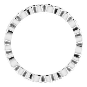 14K White Gold 3.39 Mm Polished Open Scroll Pattern Band Size 7
