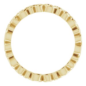 14K Yellow Gold 3.39 Mm Polished Open Scroll Pattern Band Size 7