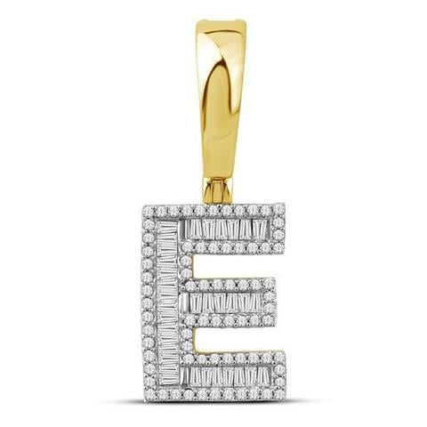 10K Yellow Gold Diamond Baguette Initial Charm