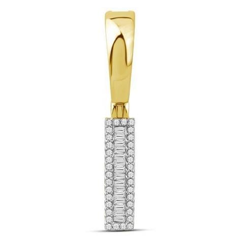 10K Yellow Gold Diamond Baguette Initial Charm