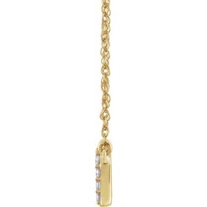 14K Yellow Or White Gold 1.4 Mm I1, H+ Round Natural Diamond Lowercase Initial 16" Necklace
