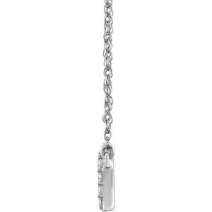 14K Yellow Or White Gold 1.4 Mm I1, H+ Round Natural Diamond Lowercase Initial 16" Necklace
