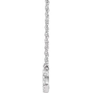 14K Yellow Or White Gold 1.4 Mm I1, H+ Round Natural Diamond Lowercase Initial 16" Necklace