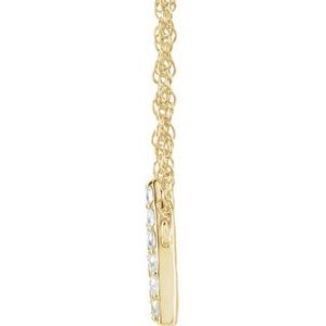 14K Yellow Or White Gold 1.4 Mm I1, H+ Round Natural Diamond Lowercase Initial 16" Necklace