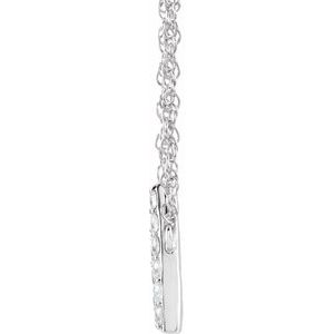 14K Yellow Or White Gold 1.4 Mm I1, H+ Round Natural Diamond Lowercase Initial 16" Necklace