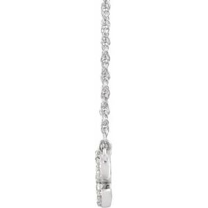 14K Yellow Or White Gold 1.3 Mm I1, H+ Round Natural Diamond Lowercase Initial 16" Necklace