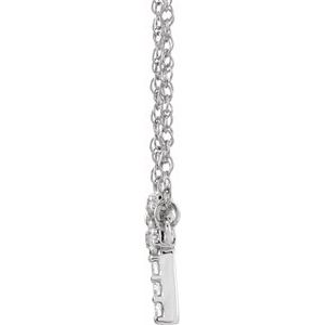 14K Yellow Or White Gold 1.3 Mm I1, H+ Round Natural Diamond Lowercase Initial 16" Necklace