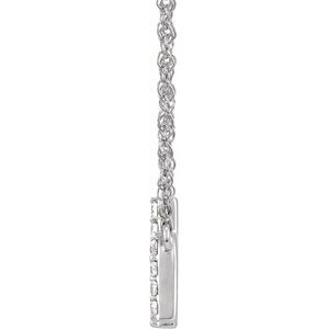 14K Yellow Or White Gold 1.4 Mm I1, H+ Round Natural Diamond Lowercase Initial 16" Necklace