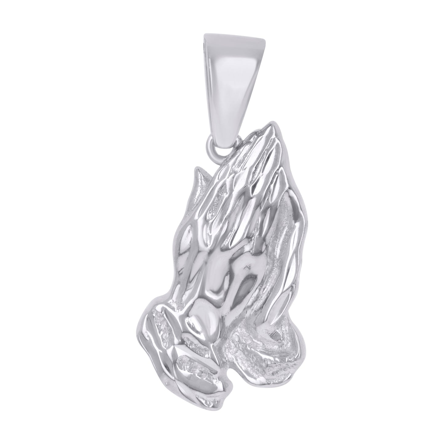 Sterling Silver Unisex Praying Hands Symbol Religious Charm Pendant