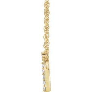 14K Yellow Or White Gold 1.3 Mm I1, H+ Round Natural Diamond Lowercase Initial 16" Necklace