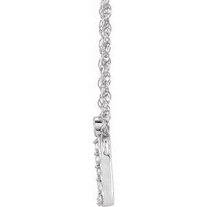 14K Yellow Or White Gold 1.3 Mm I1, H+ Round Natural Diamond Lowercase Initial 16" Necklace