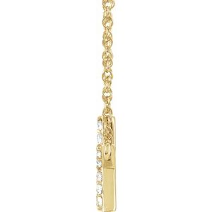 14K Yellow Or White Gold 1.4 Mm I1, H+ Round Natural Diamond Lowercase Initial 16" Necklace