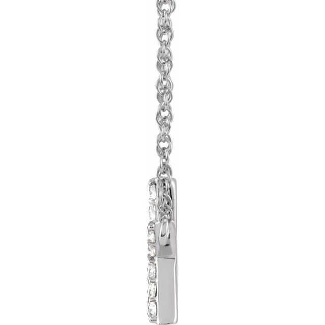 14K Yellow Or White Gold Round I1, H+  16 In Polished Natural Diamond Lowercase Initial Necklace
