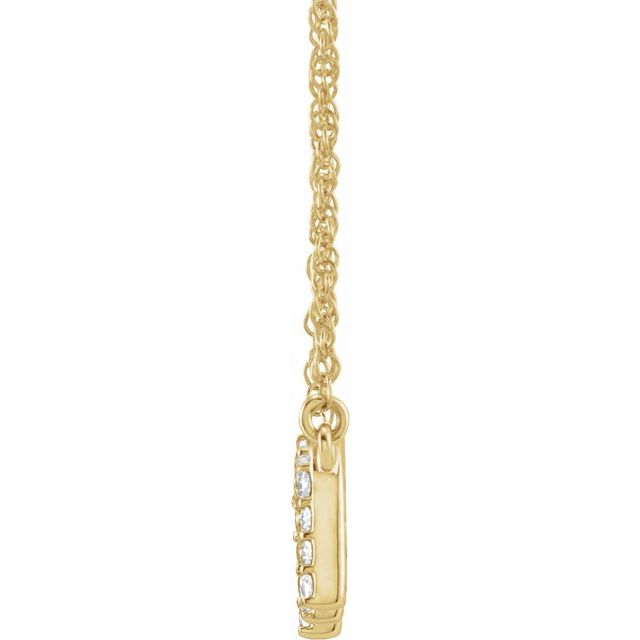 14K Yellow Or White Gold Round I1, H+  16 In Polished Natural Diamond Lowercase Initial Necklace