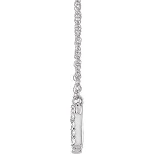 14K Yellow Or White Gold 1.3 Mm I1, H+ Round Natural Diamond Lowercase Initial 16" Necklace