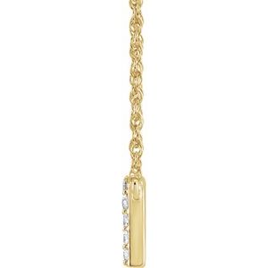 14K Yellow Or White Gold 1.5 Mm I1, H+ :: 1/10 Ctw Round Natural Diamond Lowercase Initial N 16" Necklace