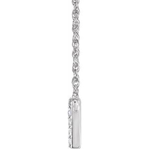 14K Yellow Or White Gold 1.5 Mm I1, H+ :: 1/10 Ctw Round Natural Diamond Lowercase Initial N 16" Necklace
