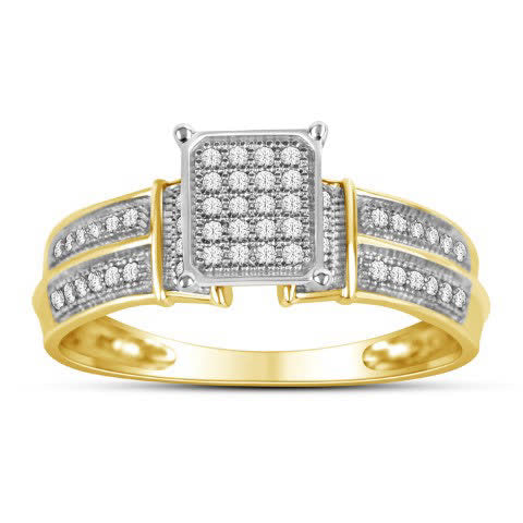 10K Yellow Gold 0.15 Cttw Diamond Ladies Micropave Ring