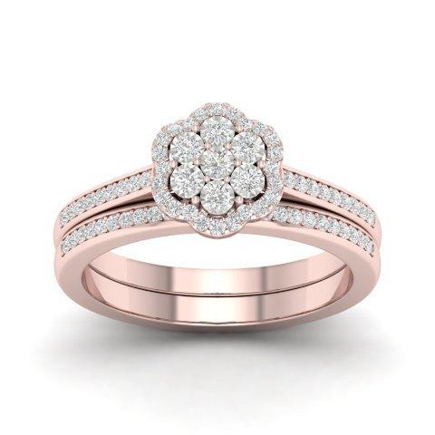 10K Rose Gold 0.25 Cttw Diamond One Band Ladies Ring