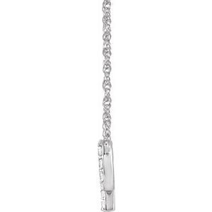 14K Yellow Or White Gold 1.4 Mm I1, H+ Round Natural Diamond Lowercase Initial 16" Necklace