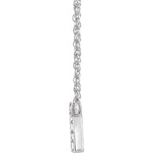 14K Yellow Or White Gold 1.3 Mm I1, H+ Round Natural Diamond Lowercase Initial 16" Necklace