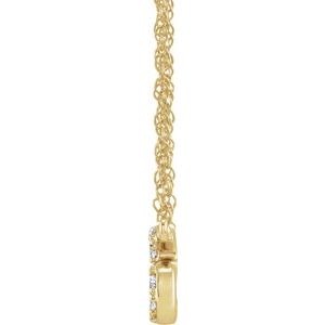 14K Yellow Or White Gold 1.4 Mm I1, H+ Round Natural Diamond Lowercase Initial 16" Necklace