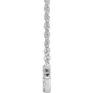 14K Yellow Or White Gold 1.4 Mm I1, H+ Round Natural Diamond Lowercase Initial 16" Necklace