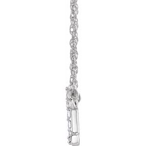 14K Yellow Or White Gold 1.4 Mm I1, H+ Round Natural Diamond Lowercase Initial 16" Necklace