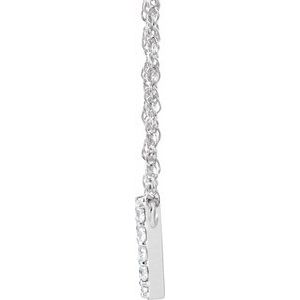 14K Yellow Or White Gold 1.3 Mm I1, H+ Round Natural Diamond Lowercase Initial 16" Necklace