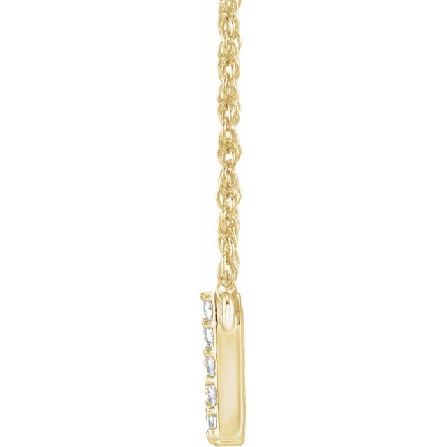 14K Yellow Or White Gold Round I1, H+  16 In Polished Natural Diamond Lowercase Initial Necklace