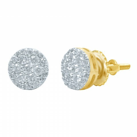10K Yellow Gold 0.50-0.55 Cttw Diamond Dark Earring
