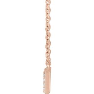 14K Rose Gold Round G-H I1 1/10 Ctw Natural Diamond Mama Necklace, Length: 18 In