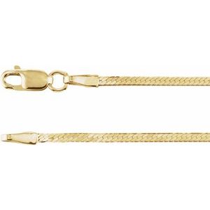 14K Yellow Gold Herringbone Chain, Length: 7 In, Width: 1.6 Mm