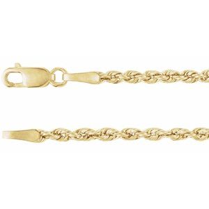 14K Yellow Gold Hollow Rope Chain, Length: 20 In, Width: 2 Mm