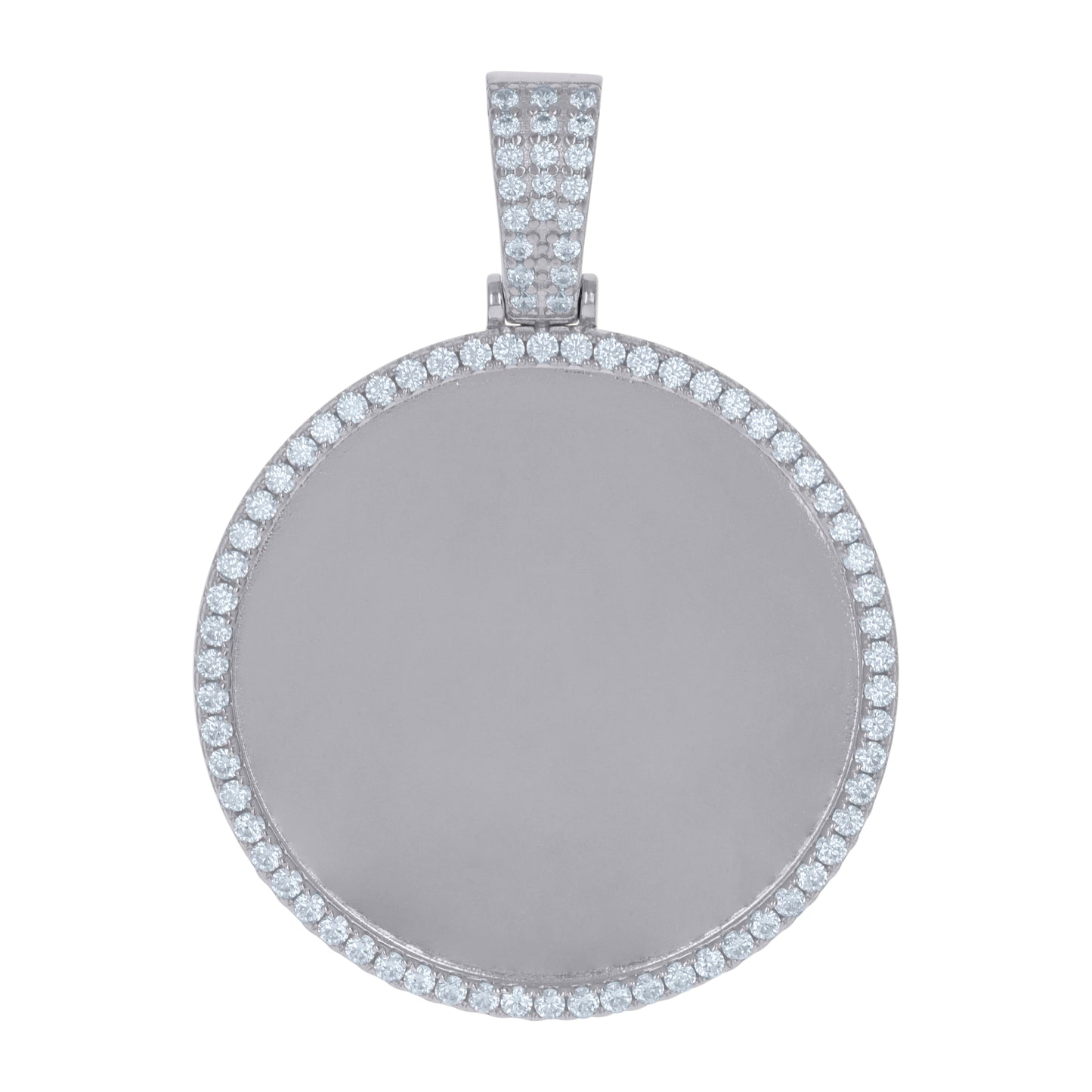 Sterling Silver Or Yellow-Tone Mens Cubic-Zirconia Picture Frame Charm Pendant
